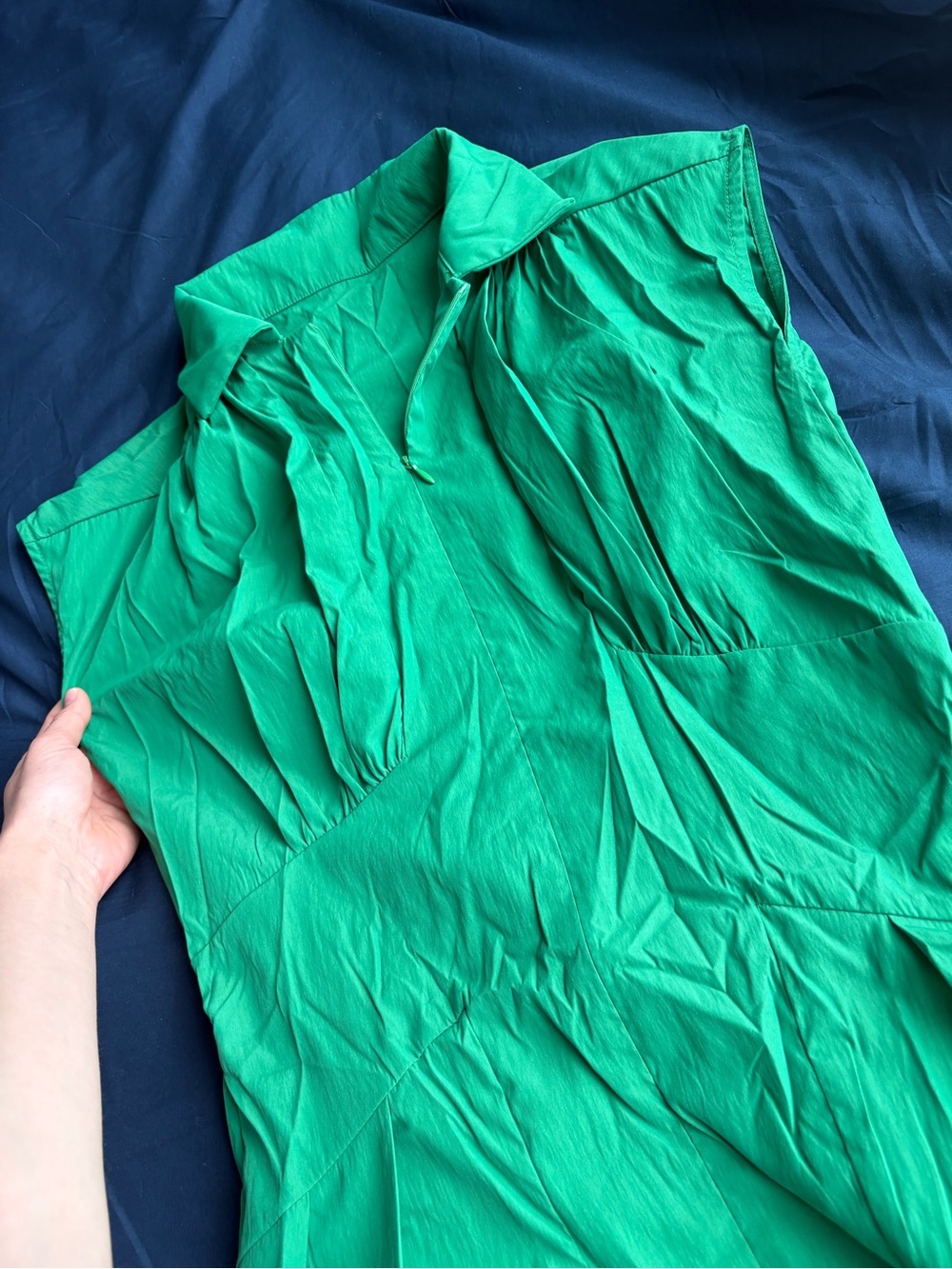 Size M- Sleeveless Collared Maxi Dress in Green - Picture 4 of 6